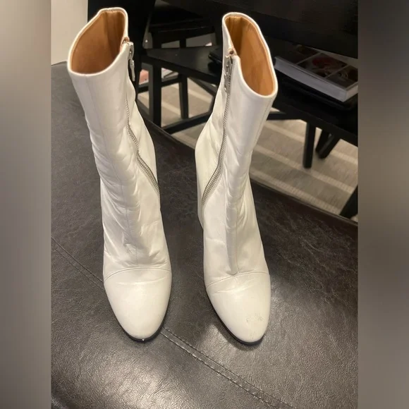 Dries Van Noten white leather chunky soles boots 40 - Picture 3 of 14